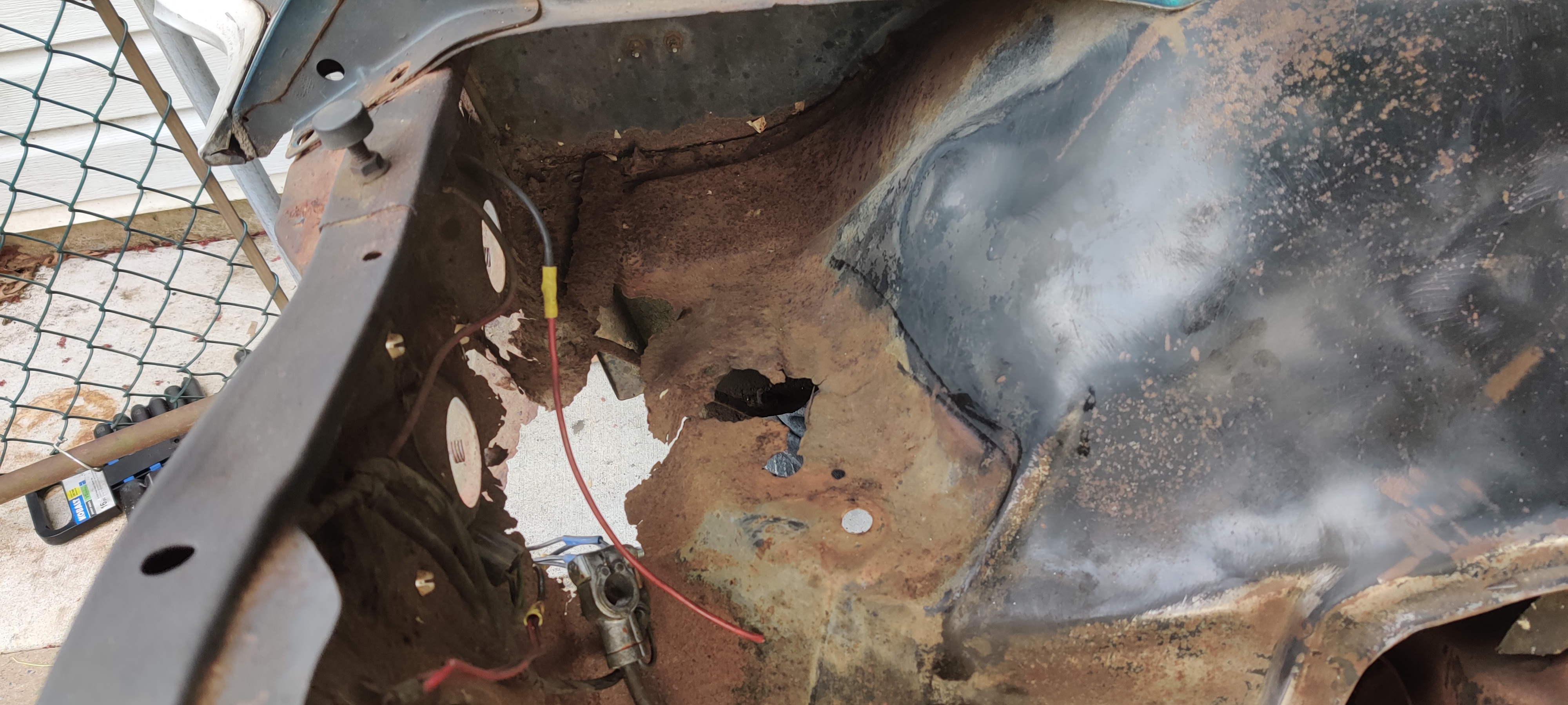 Front right, battery area